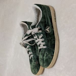 Airwalk circa 2000 green crushed velvet sneakers Jim Crush model unisex vintage